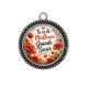 Pendentif Cabochon Argent -  tu es la meilleur grande soeur