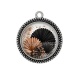 Pendentif Cabochon Argent - feuille exotique 
