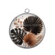 Pendentif Cabochon Argent - feuille exotique 