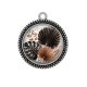 Pendentif Cabochon Argent - feuille exotique 