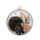 Pendentif Cabochon Argent - feuille exotique 