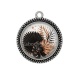 Pendentif Cabochon Argent - feuille exotique 