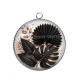 Pendentif Cabochon Argent - feuille exotique 