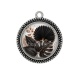 Pendentif Cabochon Argent - feuille exotique 