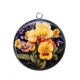 Pendentif Cabochon Argent - fleur exotique