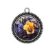 Pendentif Cabochon Argent - fleur exotique