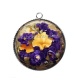 Pendentif Cabochon Argent - fleur 