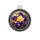 Pendentif Cabochon Argent - fleur 
