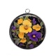Pendentif Cabochon Argent - fleur 