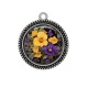 Pendentif Cabochon Argent - fleur 