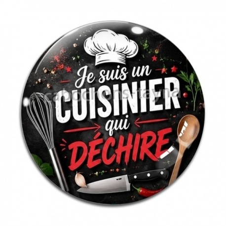 Cabochon Verre - je suis un cuisinier qui déchire