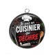 Pendentif Cabochon Argent - je suis un cuisinier qui déchire