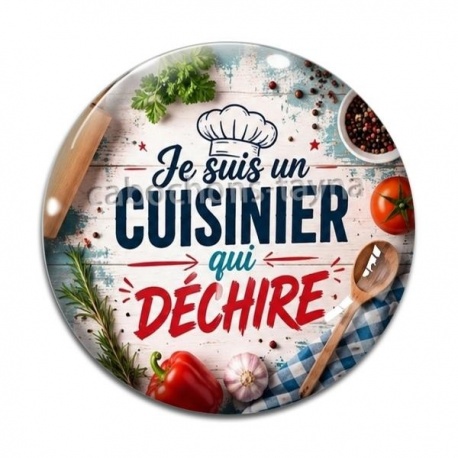 Cabochon Verre - je suis un cuisinier qui déchire