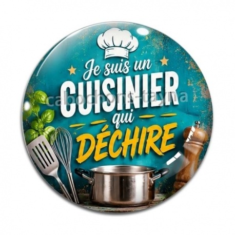 Cabochon Verre - je suis un cuisinier qui déchire