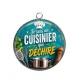 Pendentif Cabochon Argent - je suis un cuisinier qui déchire