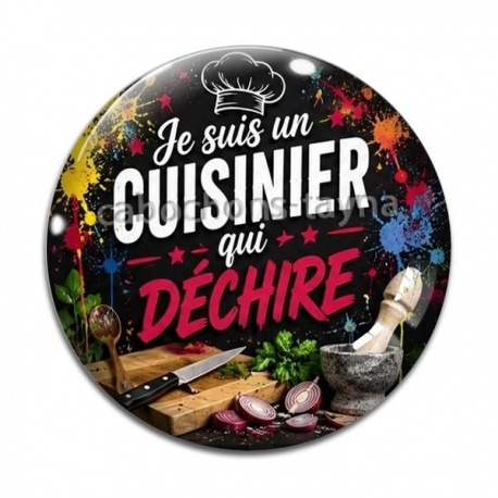 Cabochon Verre - je suis un cuisinier qui déchire