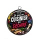 Pendentif Cabochon Argent - je suis un cuisinier qui déchire