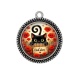 Pendentif Cabochon Argent - chat noir, chat alors
