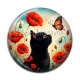 Cabochon Résine - chat noir 