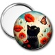 Miroir de poche - chat noir 