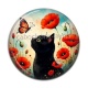 Cabochon Résine - chat noir 