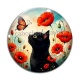 Cabochon Verre - chat noir 
