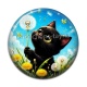 Cabochon Résine - chat noir 
