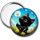 Miroir de poche - chat noir 