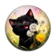 Cabochon Résine - chat noir 