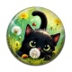 Cabochon Résine - chat noir 