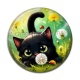 Cabochon Résine - chat noir 