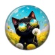 Cabochon Résine - chat noir 