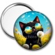 Miroir de poche - chat noir 