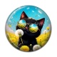 Cabochon Résine - chat noir 