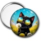 Miroir de poche - chat noir 