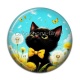 Cabochon Résine - chat noir 