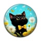 Cabochon Résine - chat noir 