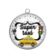 Pendentif Cabochon Argent - super taxi