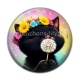 Cabochon Résine - chat noir 