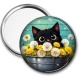 Miroir de poche - chat noir 