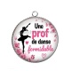Pendentif Cabochon Argent - une prof de danse formidable
