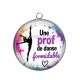 Pendentif Cabochon Argent - une prof de danse formidable