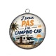 Pendentif Cabochon Argent - j'peux pas j'ai camping car