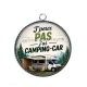 Pendentif Cabochon Argent - j'peux pas j'ai camping car