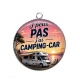 Pendentif Cabochon Argent - j'peux pas j'ai camping car