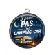 Pendentif Cabochon Argent - j'peux pas j'ai camping car