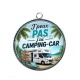 Pendentif Cabochon Argent - j'peux pas j'ai camping car