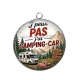 Pendentif Cabochon Argent - j'peux pas j'ai camping car