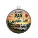 Pendentif Cabochon Argent - j'peux pas j'ai camping car