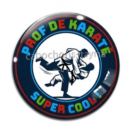 Cabochon Verre - prof de karaté super cool
